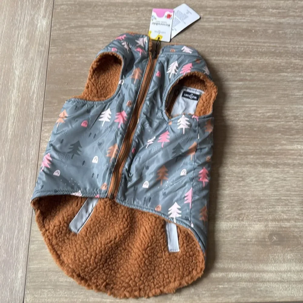 Lucy & Co Take A Hike Reversible Teddy Vest Large‎ Nwt